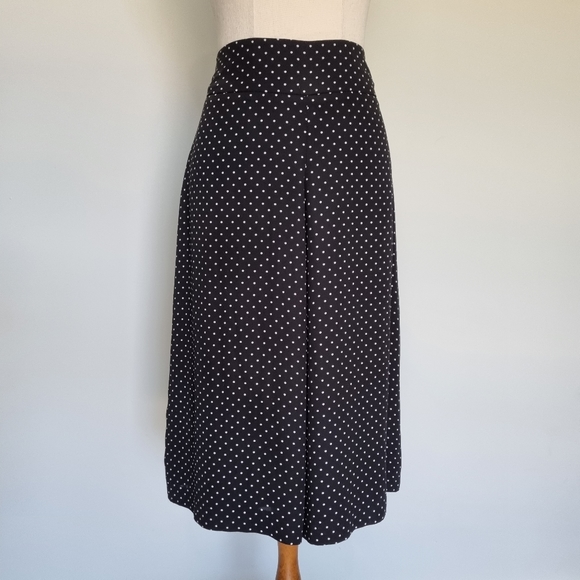 Review Black & White Polka Dot High Waist Wide Leg Cullottes Size 10 - Picture 2 of 7